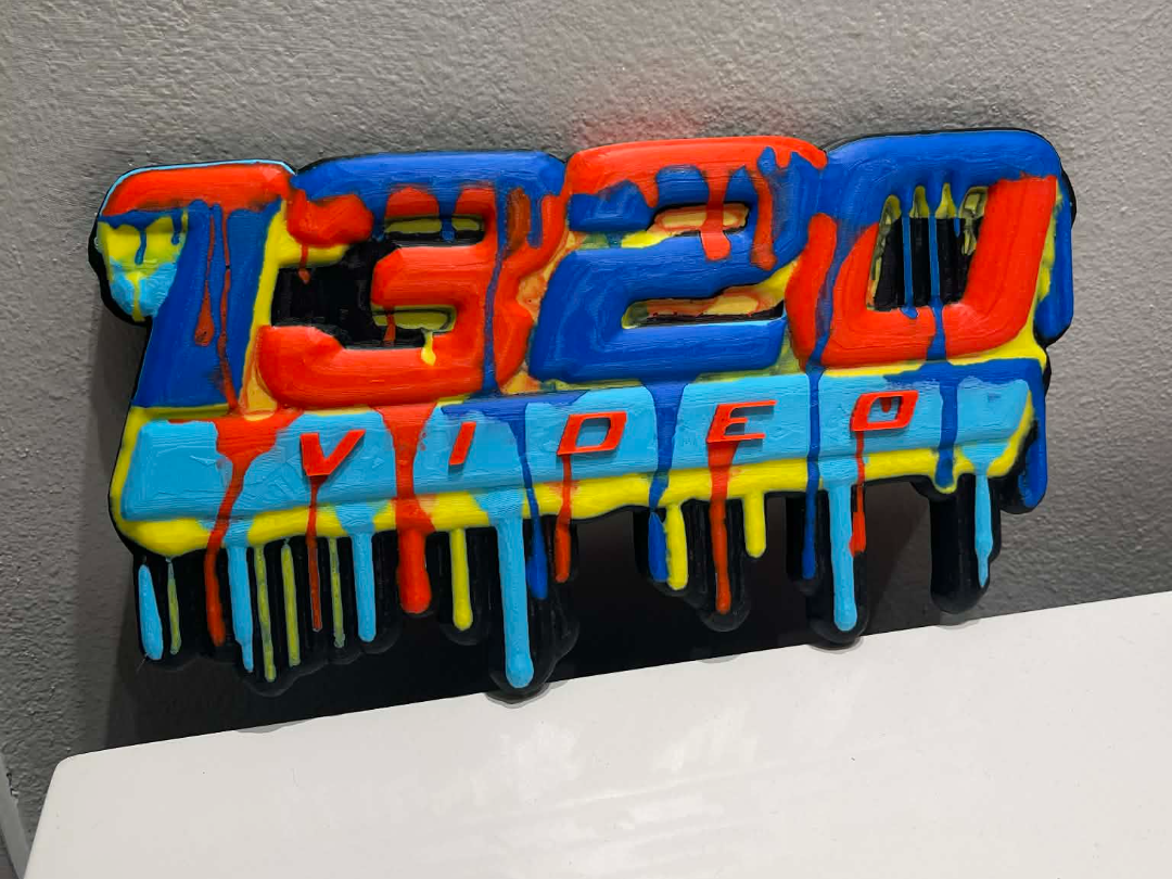 1320 Video Drip Wall Art and Badge