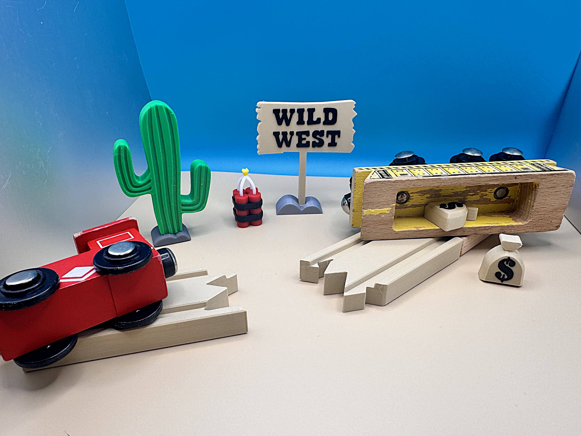 Wild West Train Heist Set w/ "Broken" Track (Brio)