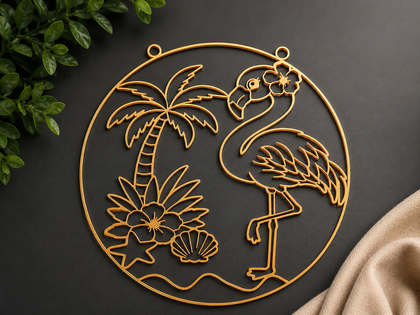 Flamingo Stained Glass Resin Outline