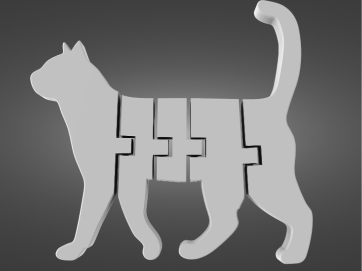 FlexiCat – Print-in-Place Hinged 2D Cat