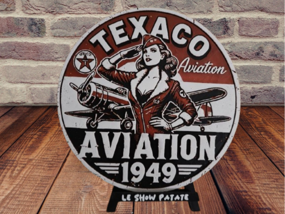 Plaque vintage Texaco Aviation hueforge