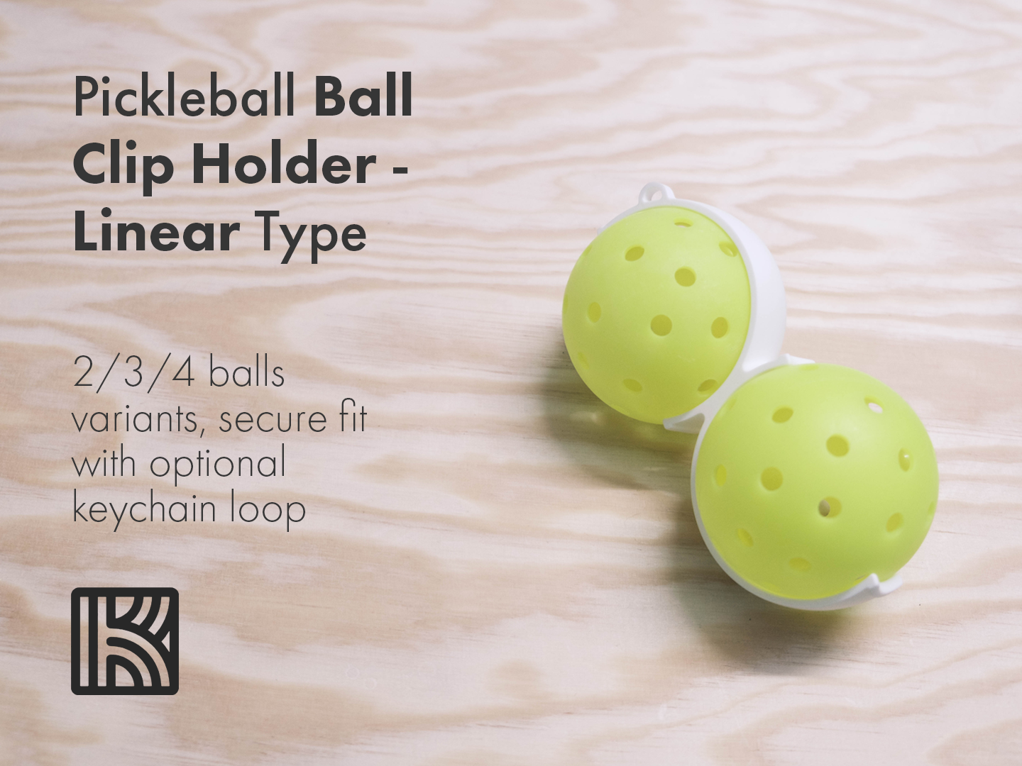 2/3/4 Pickleball Ball Clip Holder - Linear Type