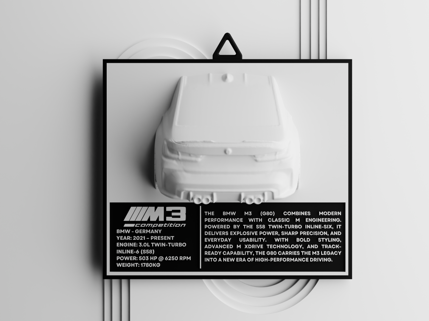 BMW G80 M3 Car Wall Art Rear