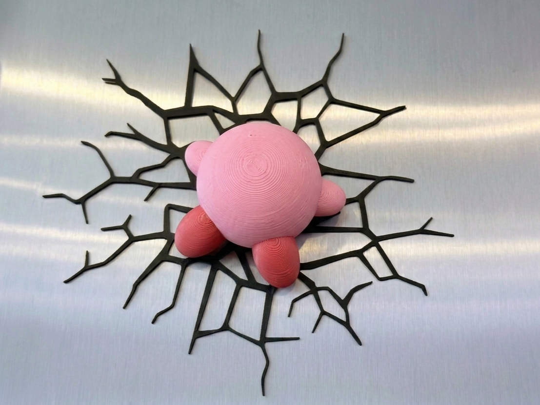 Kirby Splat Fridge Magnet 3D Print