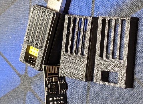 CH340C  ESP01 2 Socket USB Programmer Case cw Caps