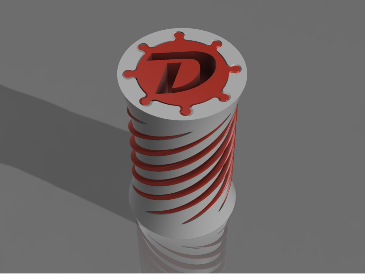 Spiral Fidget - Internal Letter D - Exposed Spiral