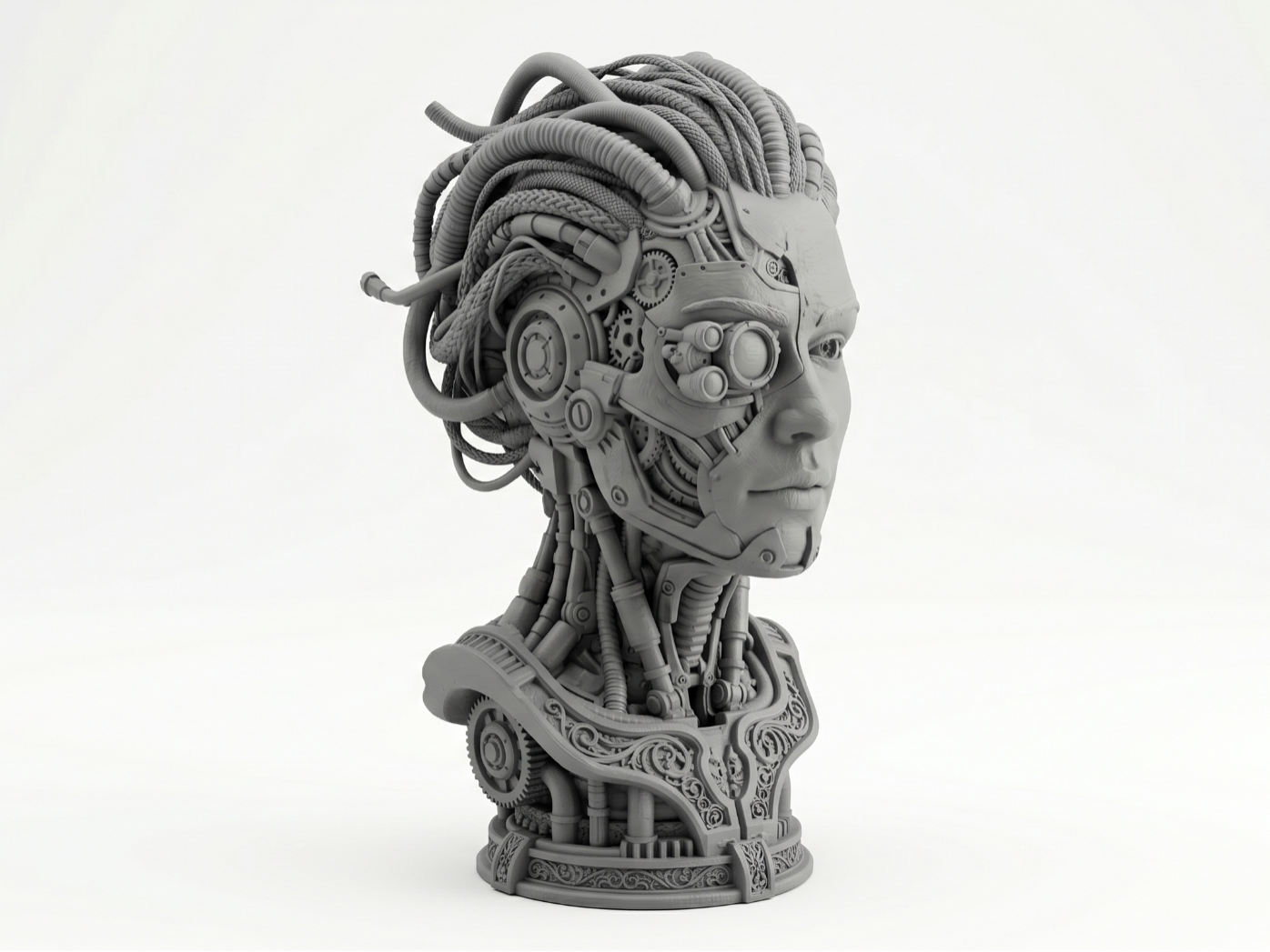 Biomechanical woman bust