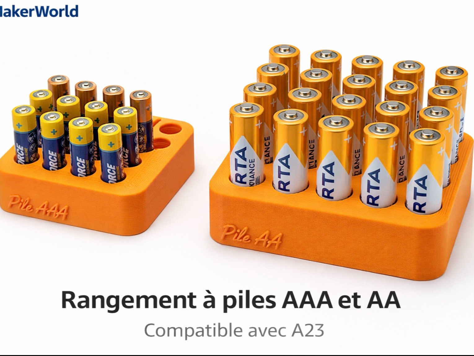 Rangement à pile AA / AAA compact compatible A23