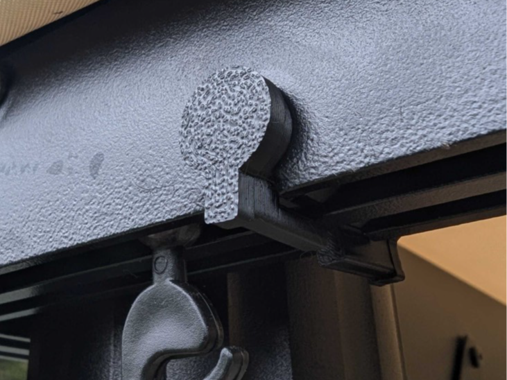 Pavilion rail curtain stopper