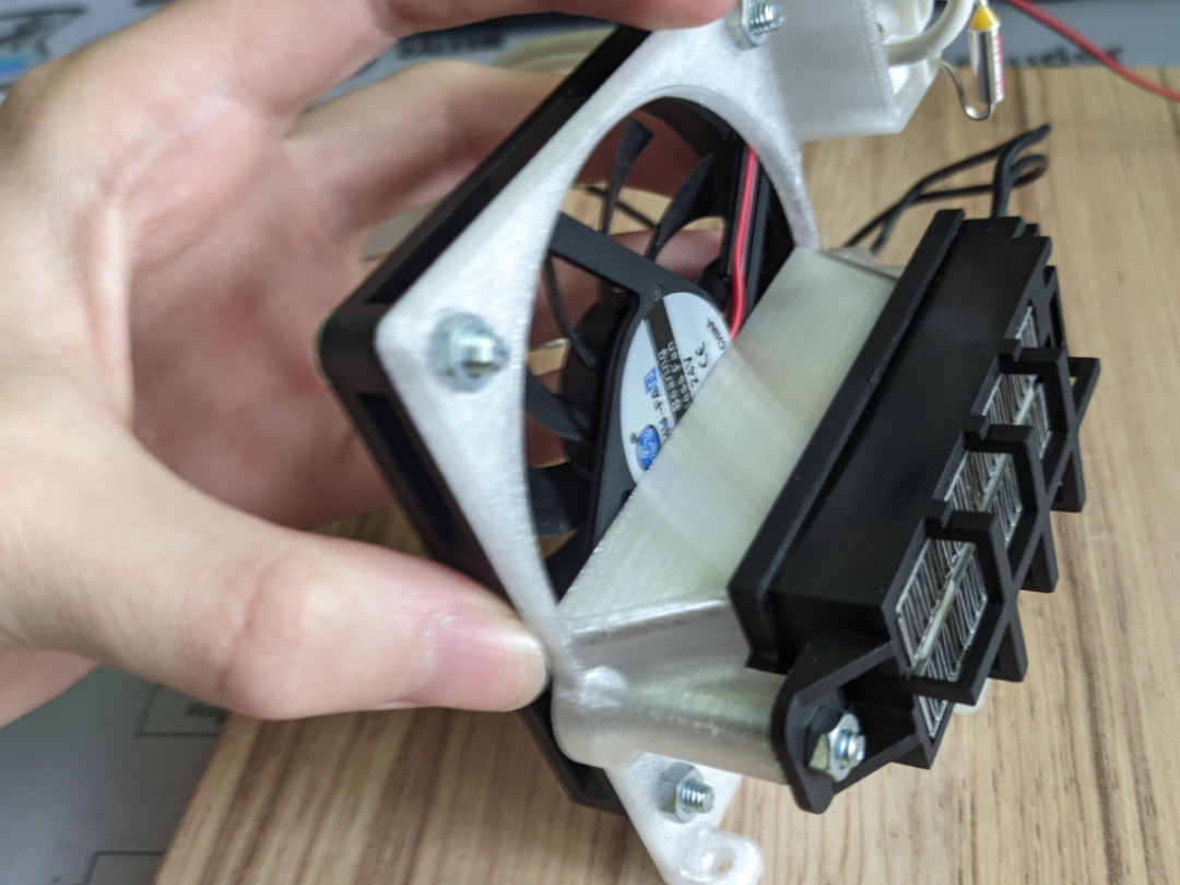 Filament dryer - Fan and heater bracket