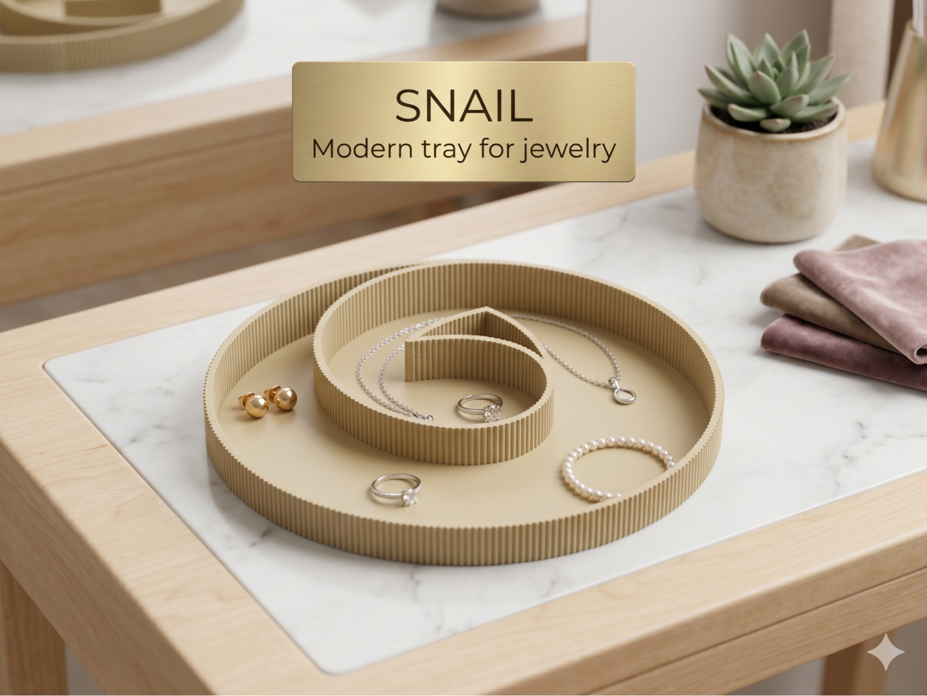 Modern tray for jewelry - SNAIL
