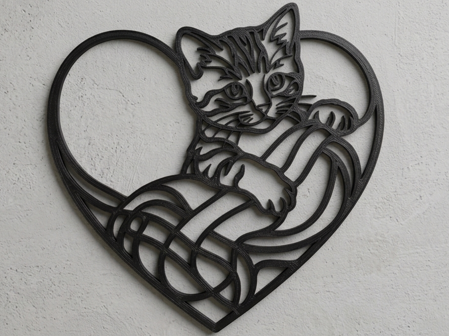 Kitten Loveheart Wall Art