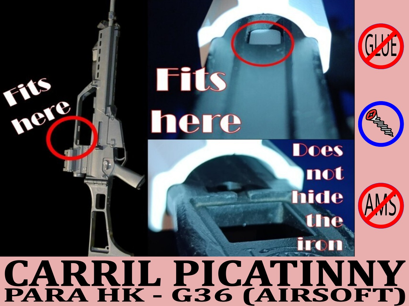CARRIL PICATINNY HK G-36 (Escala 1:1)
