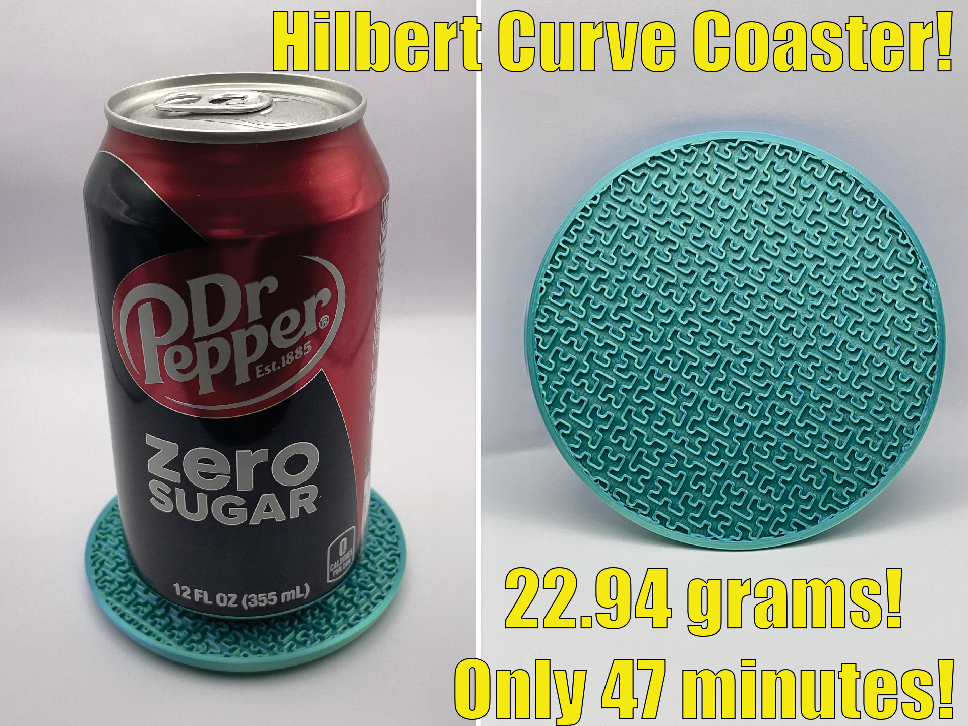 Hilbert Curve Drink Coaster