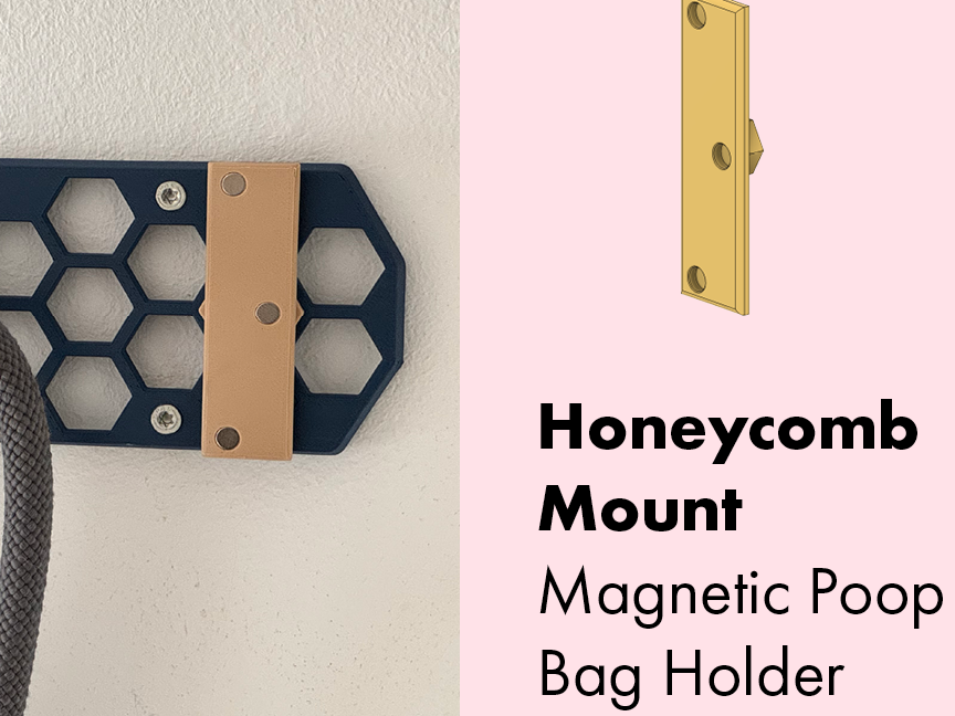 Honeycomb Wall Mount for Magnetic Poop Bag Holder