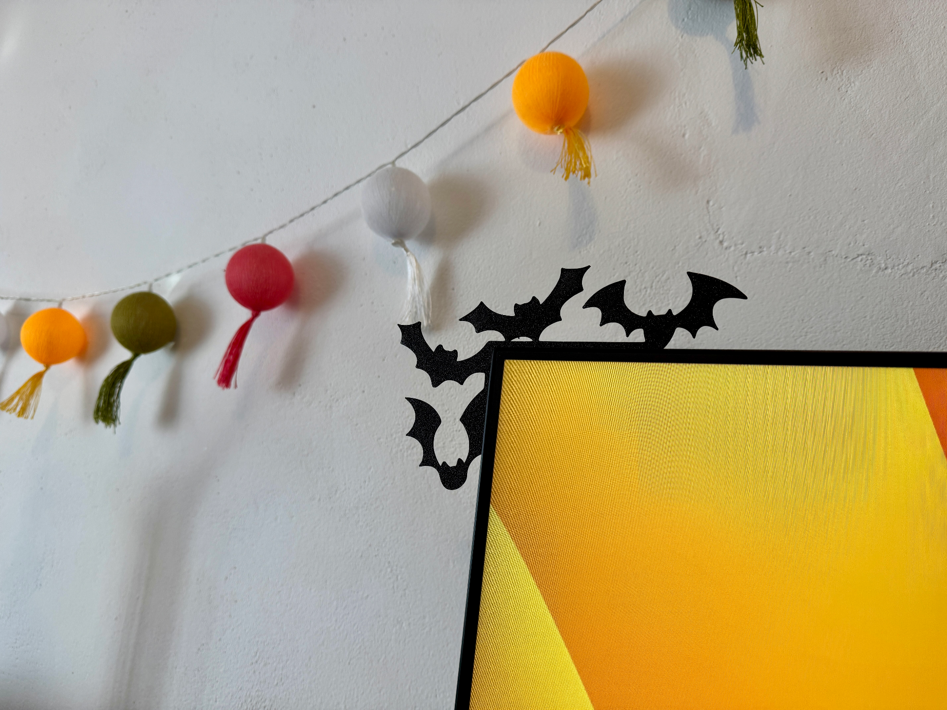 Monitor and door corner Halloween decoration bats