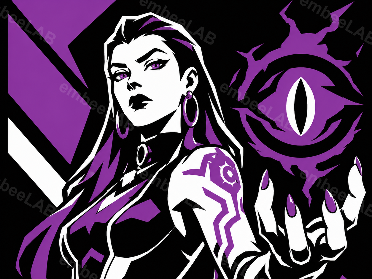 Reyna - Valorant Portrait channeling Soul Orb