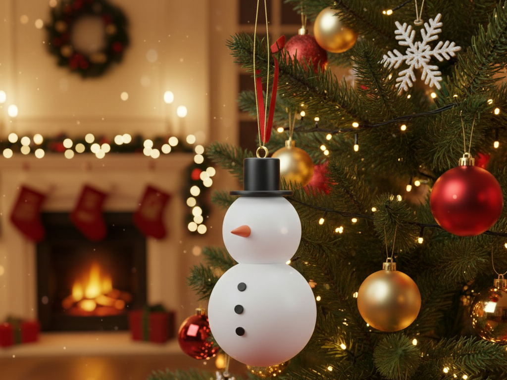 Muñeco Nieve Árbol Navidad