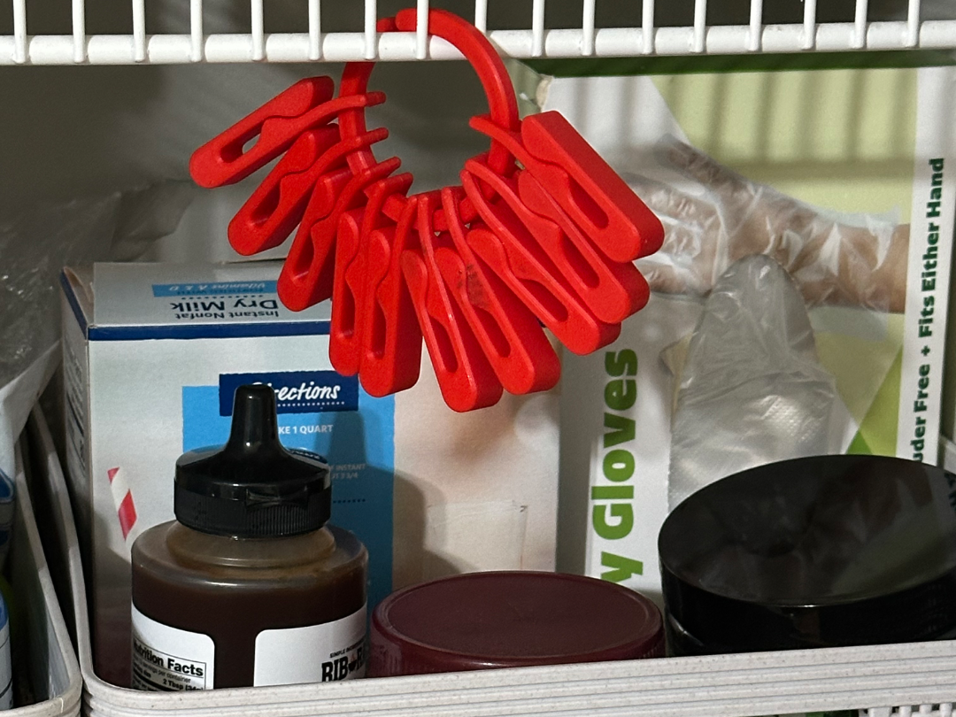 Snack and Chips Bag Clips on a Ring