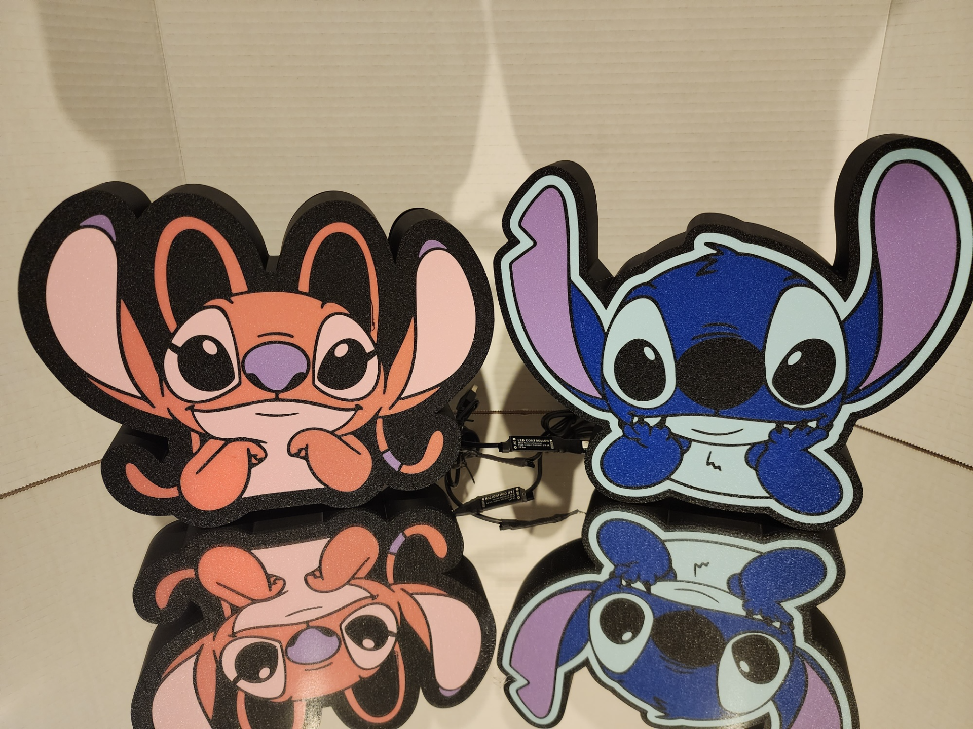 Stitch & Angel Light Box LED Lamp Set