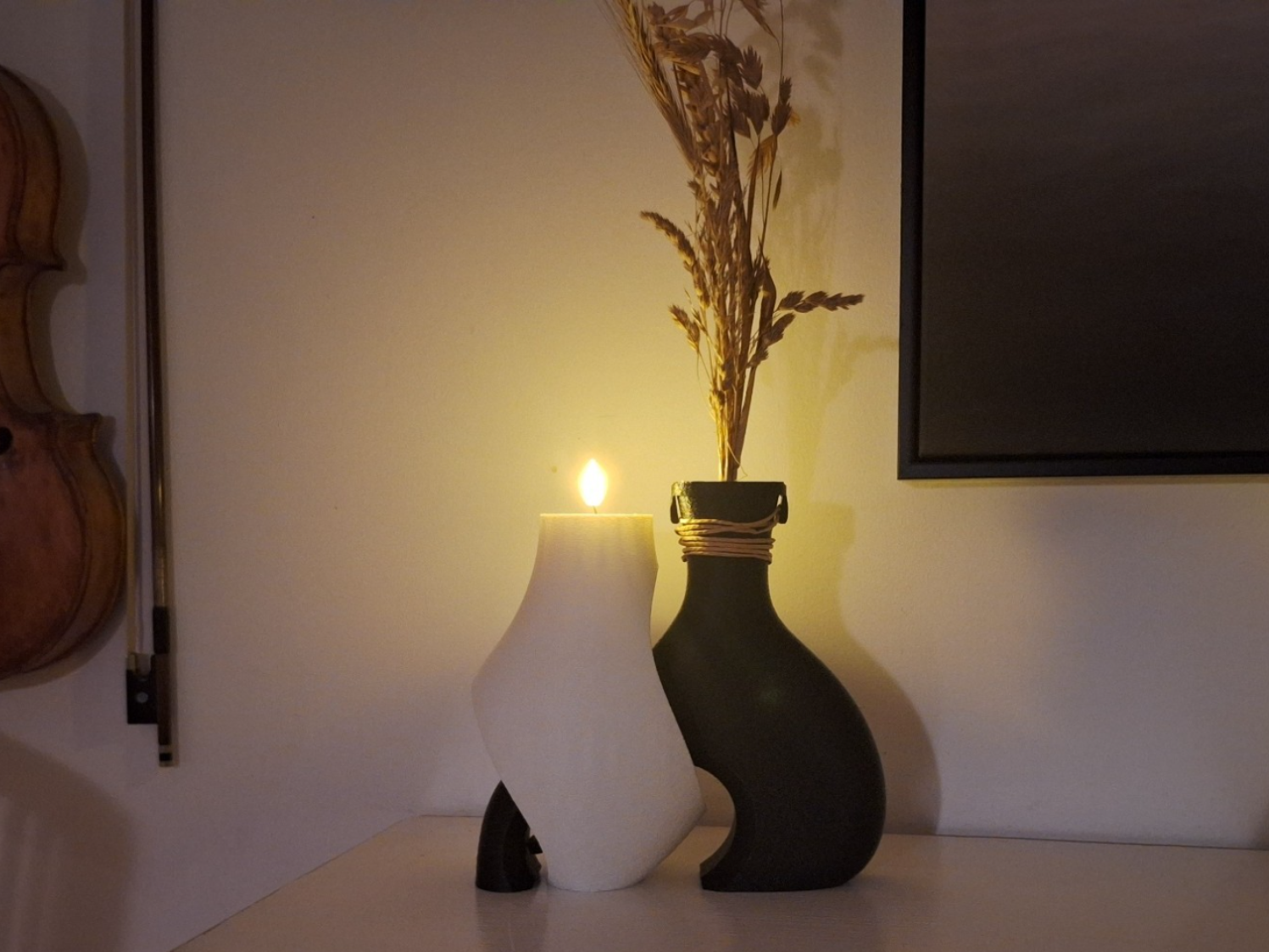 Dubbel led candle holder