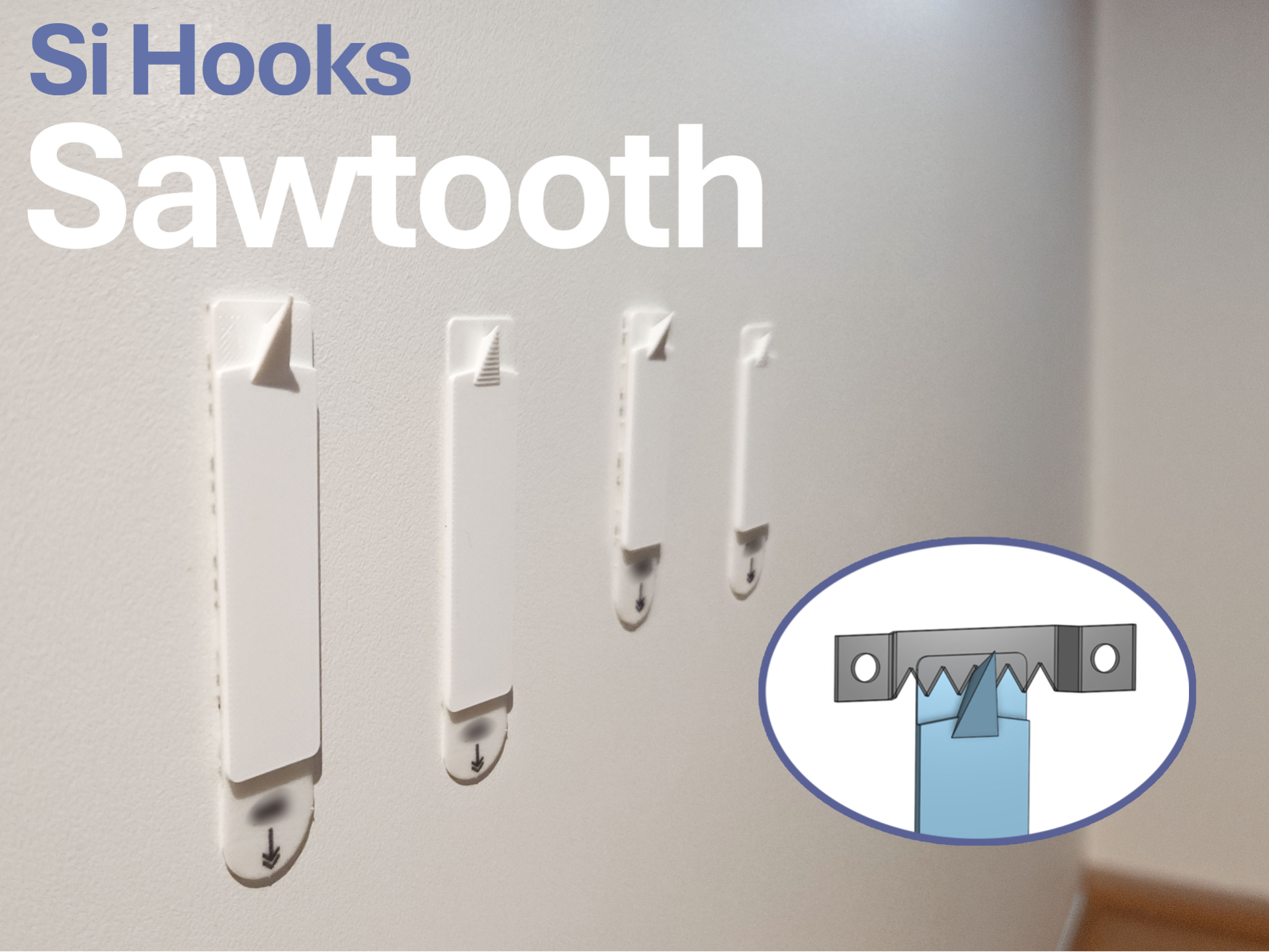 Adhesive Wall Hook - Sawtooth