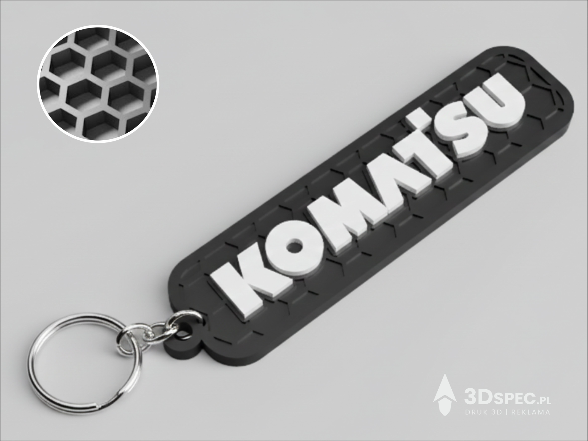Komatsu logo keychain