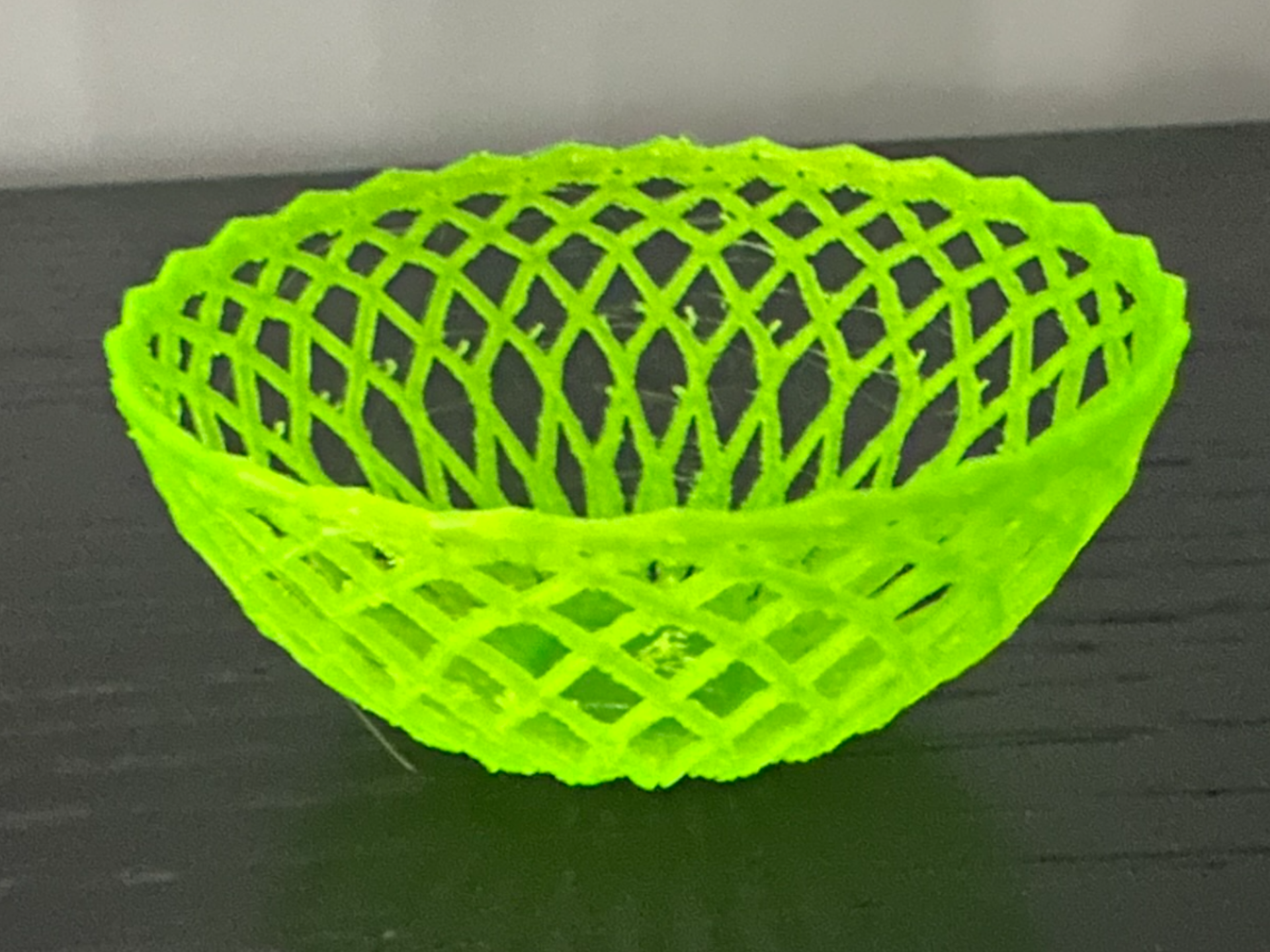 Antique style open weave cathedral lattice bowl