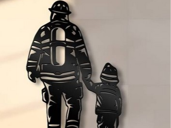 Fireman and child