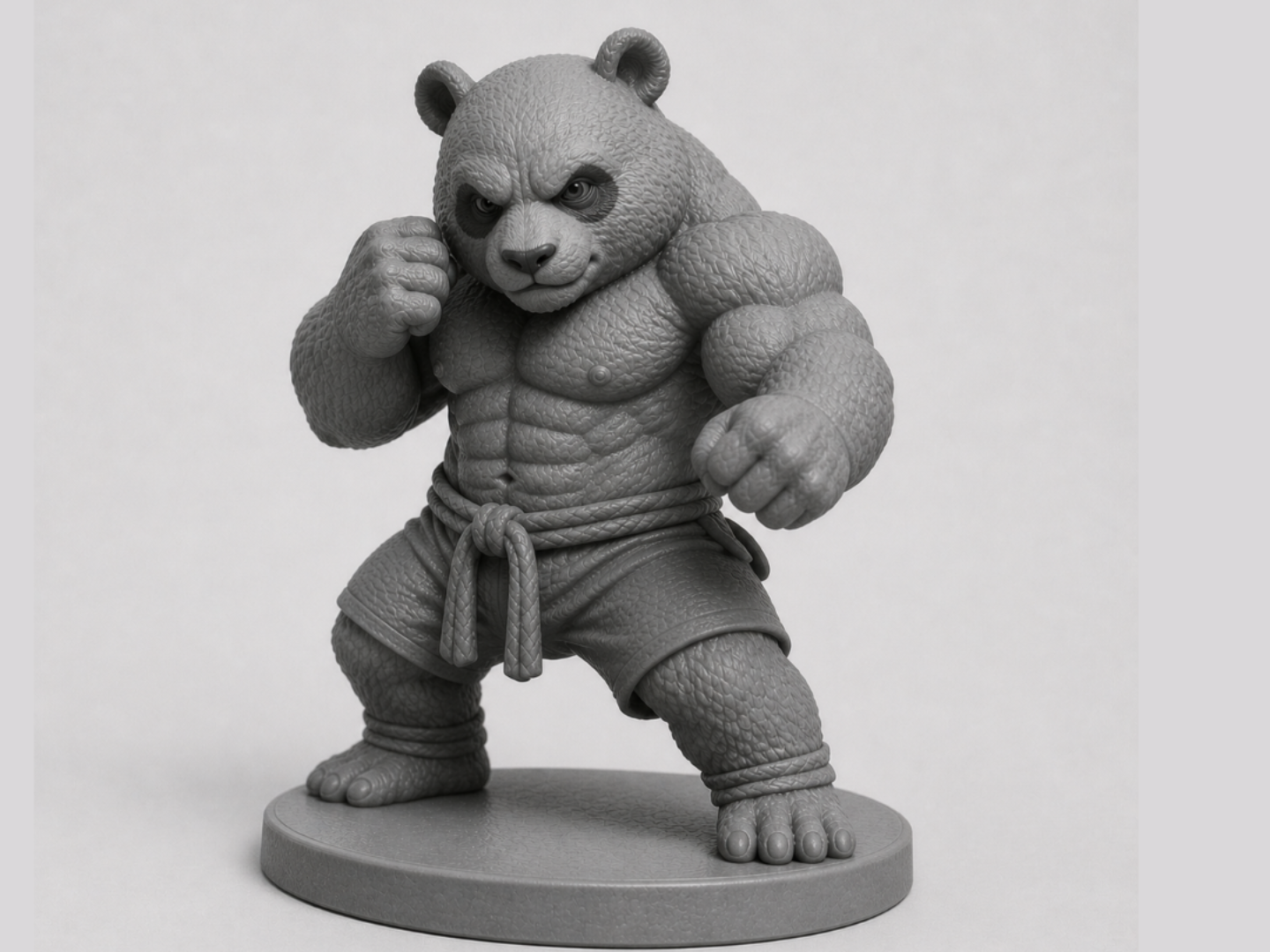 Muscle Panda Figurine (Stylized 3D Model)