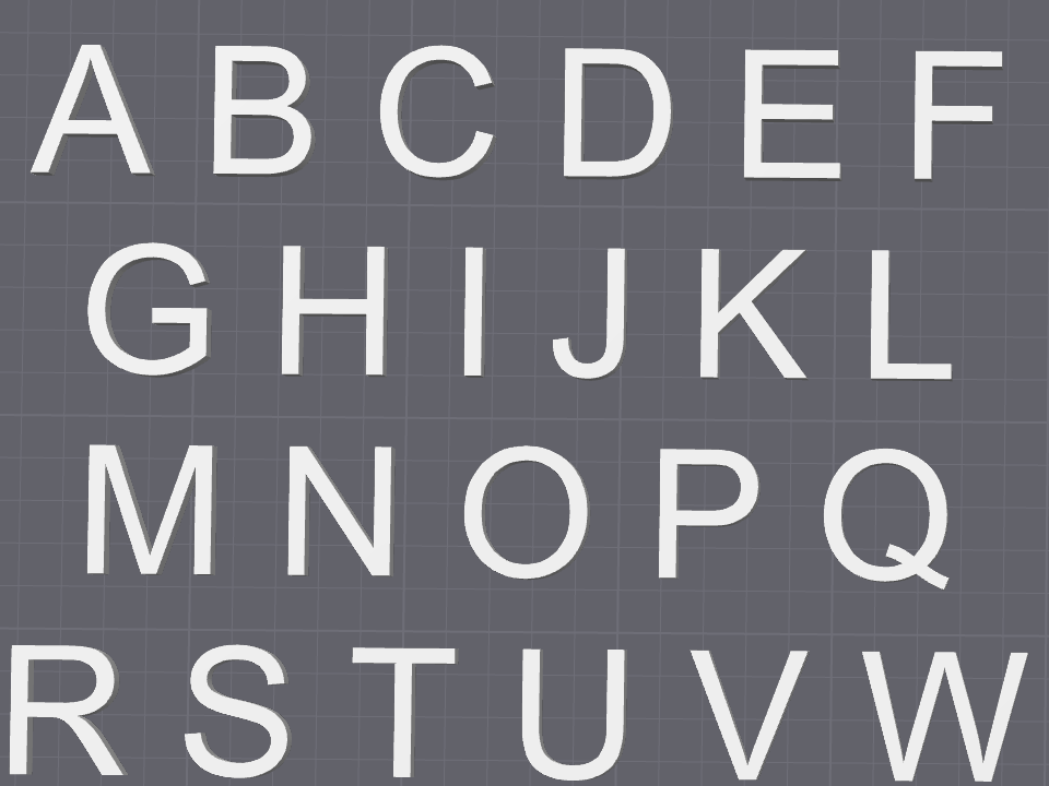 3D-Druckbare Arial-Buchstaben (A–Z, Groß & Klein)