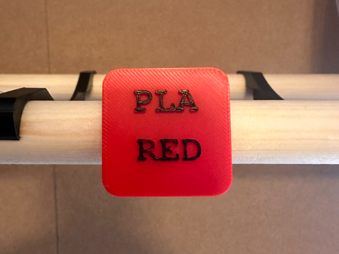 Filament ID / Name plate for 21mm dowel