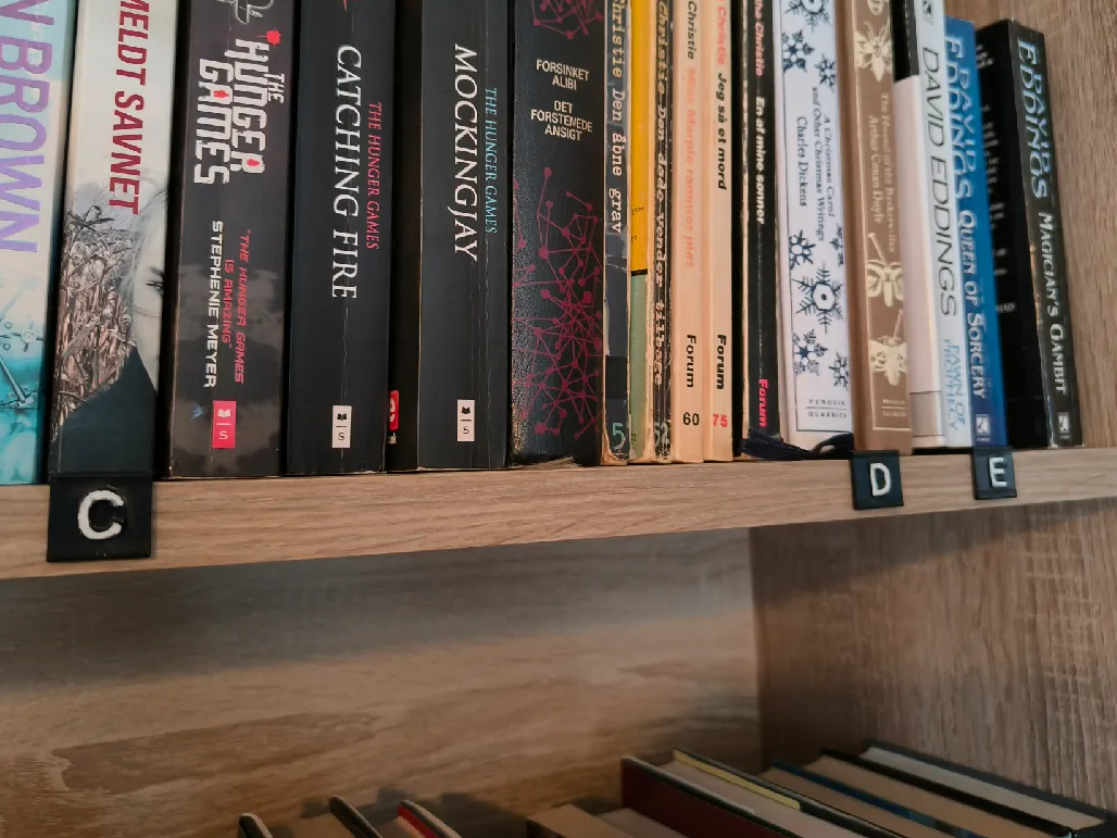 Bookshelf Letter Markers