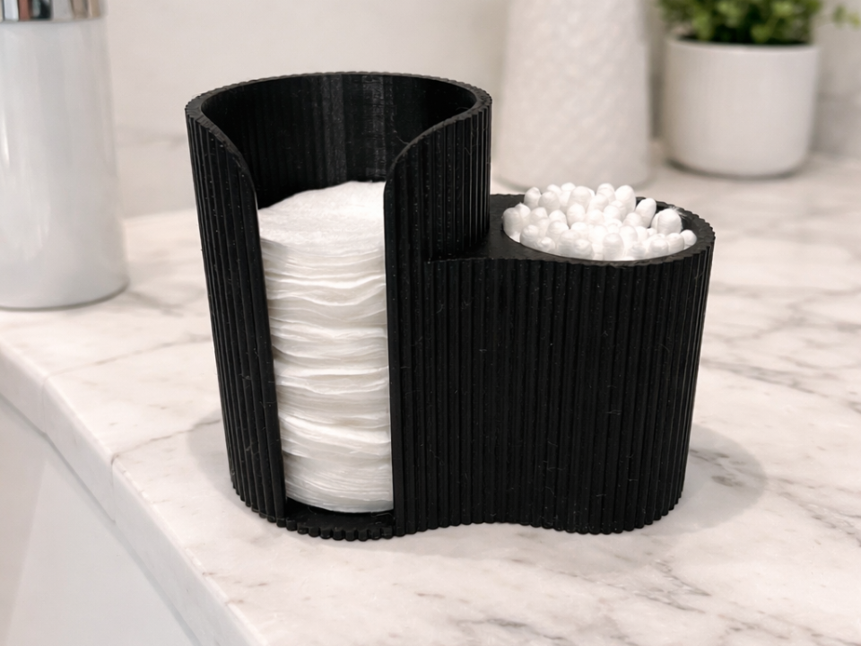 modern cotton pads, cotton buds organiser