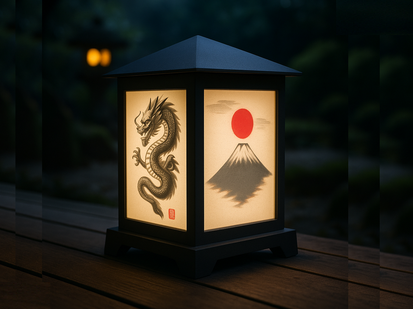 Japanische Lithophane-Lampe