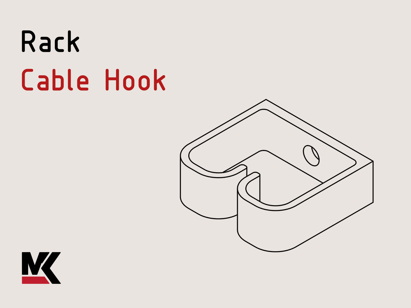 Simple Rack Cable Hook