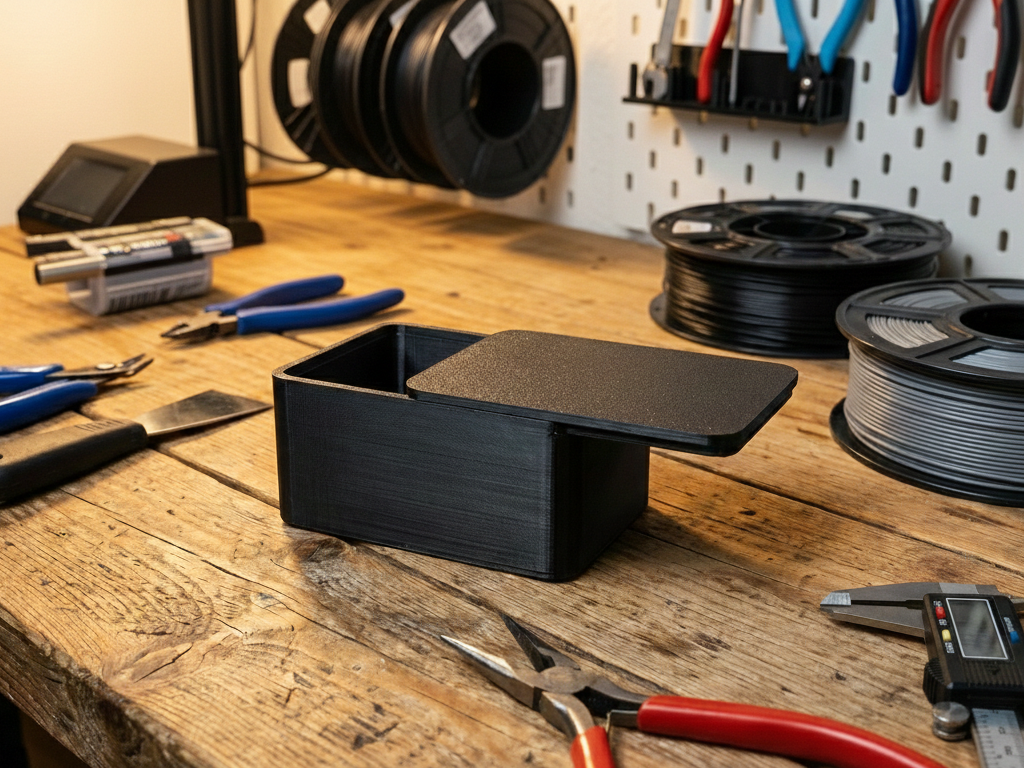 Box with lid, sliding box