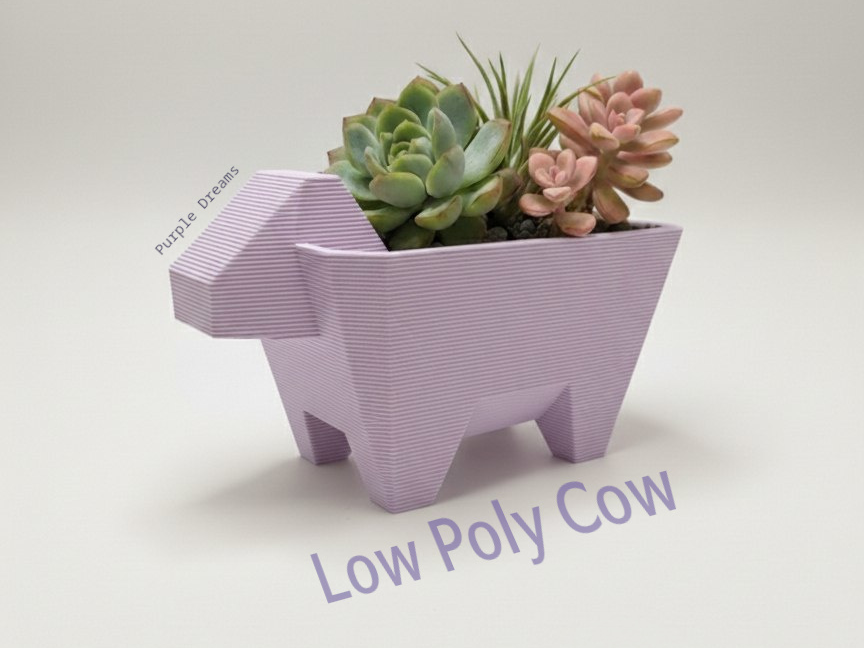 Low-Poly Cow Planter