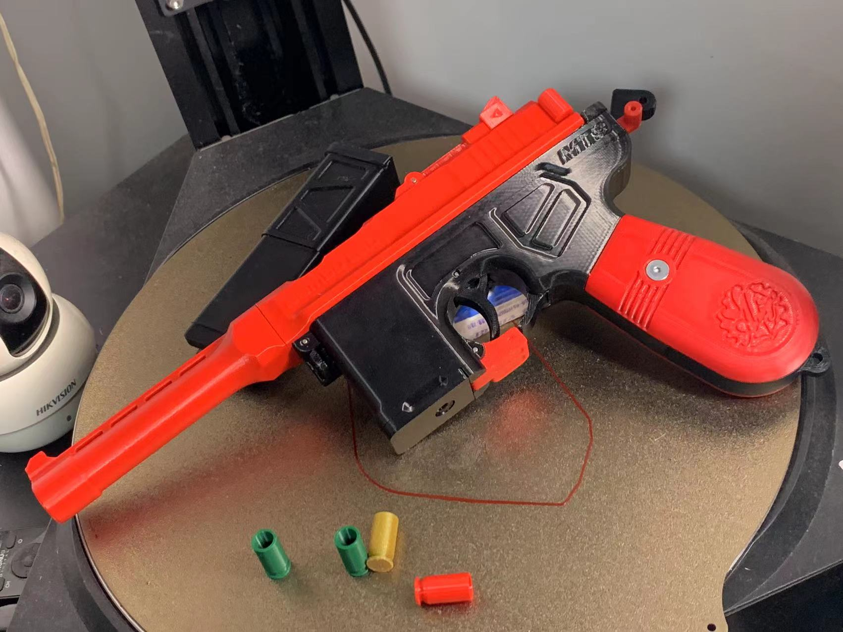 Long grip mod for the MT-9 toy shooter