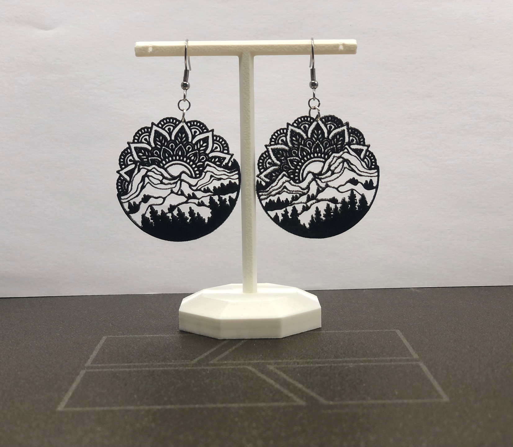 Mandala "Rising sun" earrings 0.2 mm nozzle no AMS