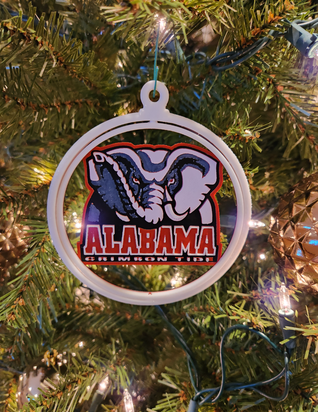 Alabama Crimson Tide - Spinning Christmas Ornament