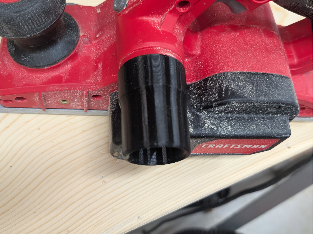 Hand planer to dust collection hose