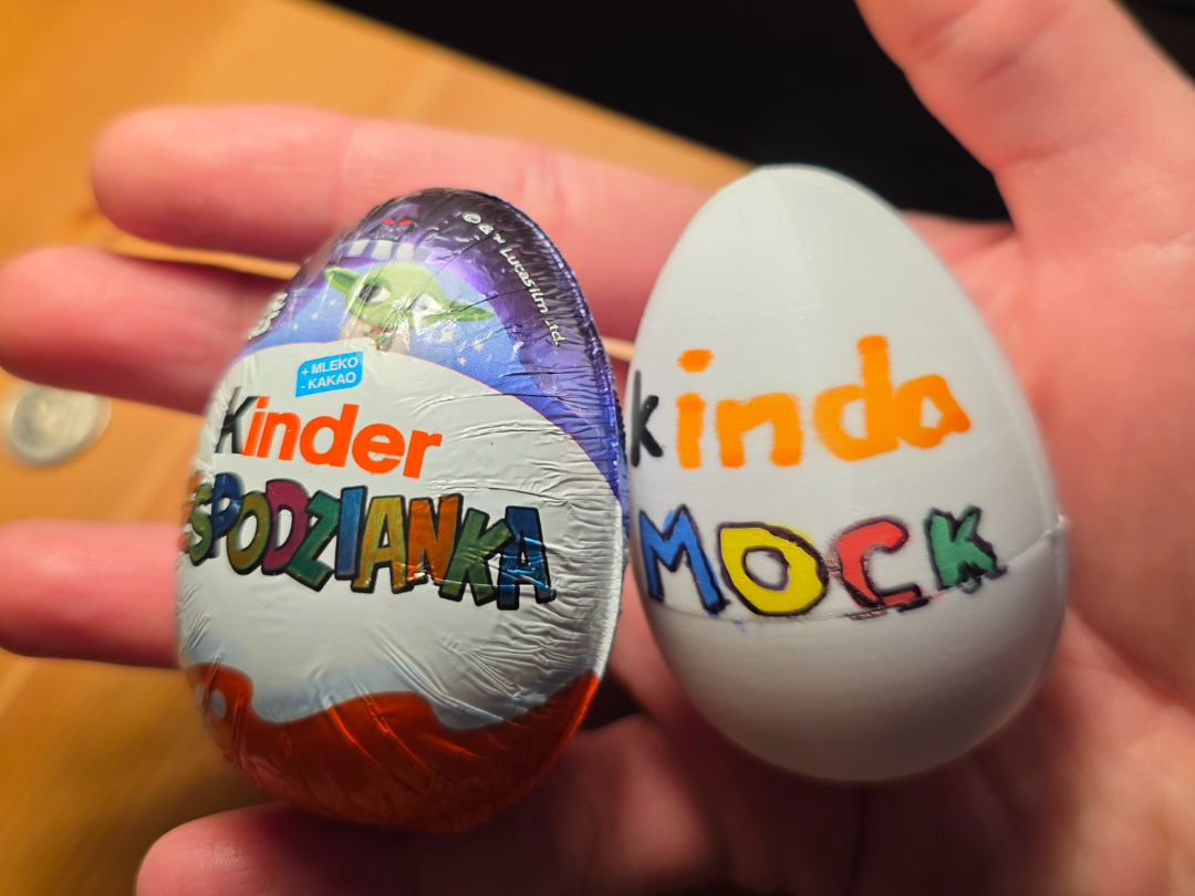 kinder surprise egg mock, placeholder STEP, F3D