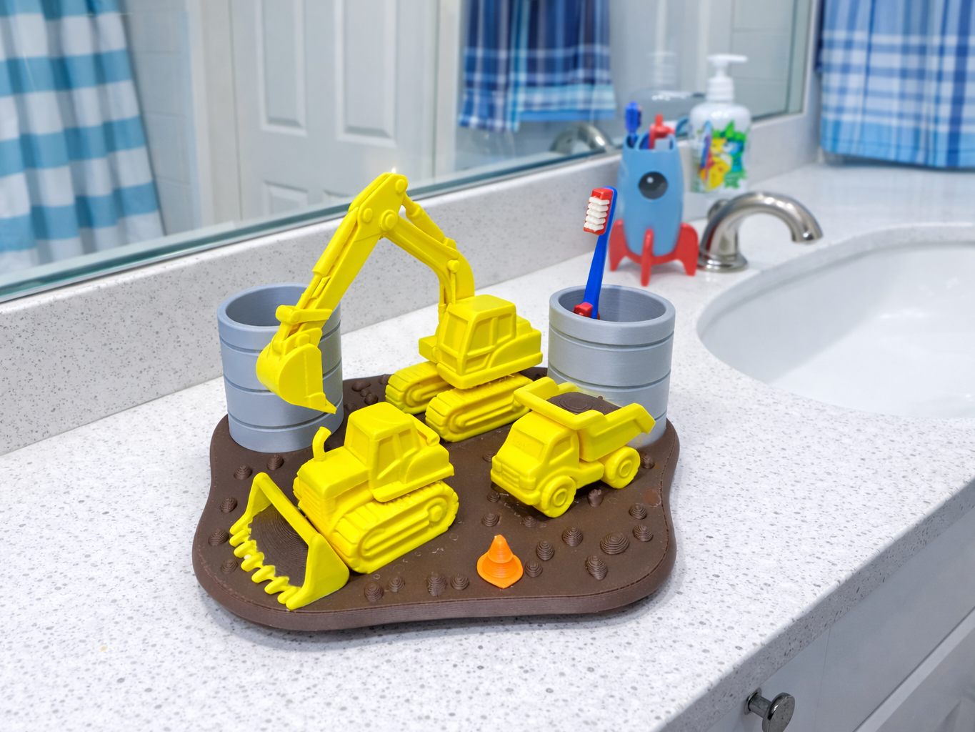 Construction Site Toothbrush Holder