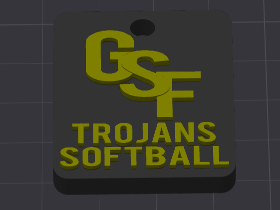 Green Sea Floyds Trojans Softball Keychain