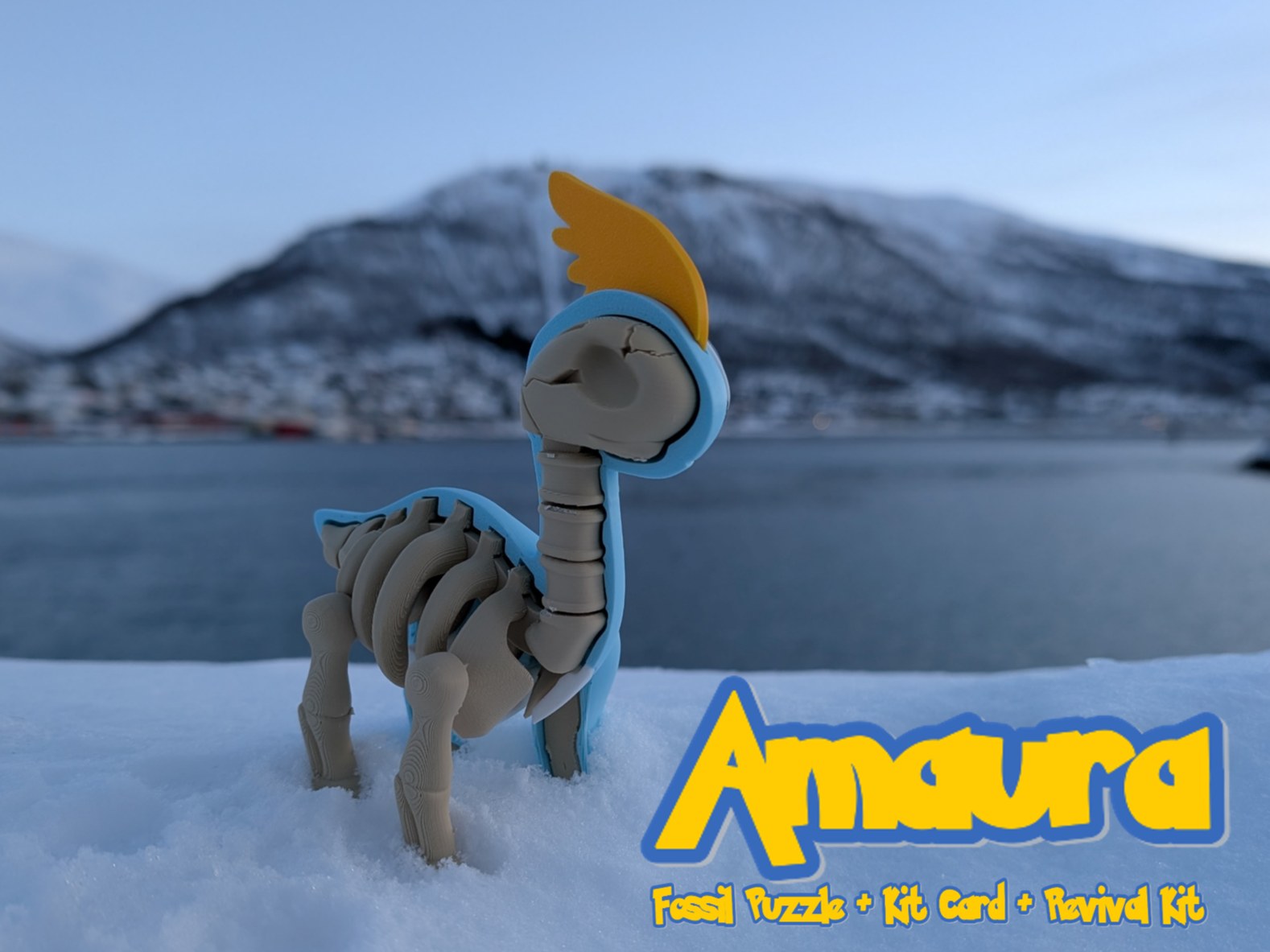 Amaura Fossil Puzzle Kit Card and Revival Kit
