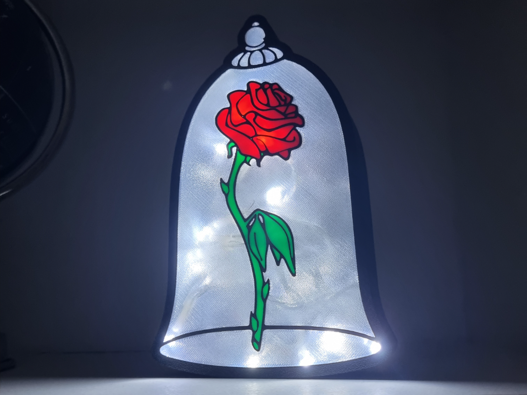 Beauty & the Beast Rose Light Box