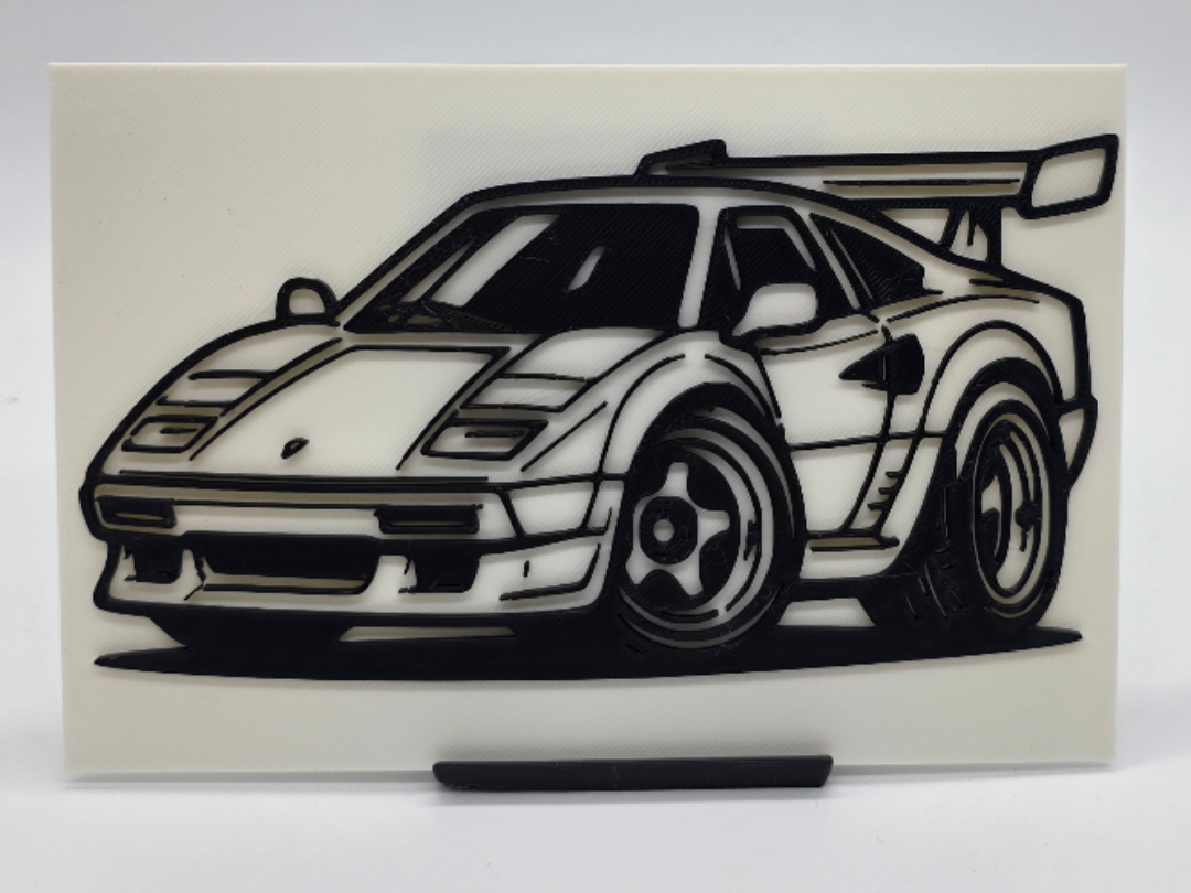 2D Wall Art Lamborghini Countach TinyCar