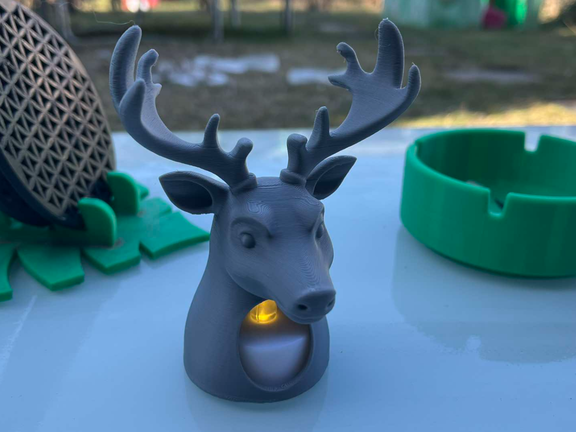 Deer head as a tealight holder