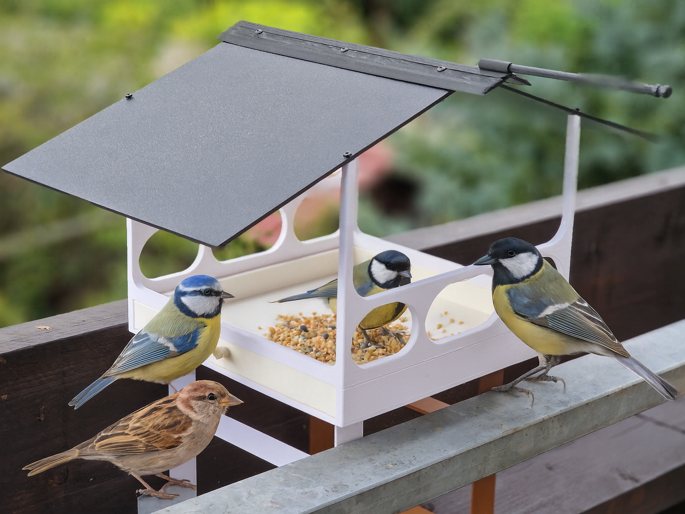 Vogelhaus Futterhaus Vogelfutterhaus mit Schublade